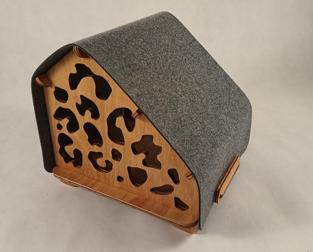Felt Ramp Cat House With Integrated Scratching Pad, Eco Friendly Cat Bed, Heavy ...