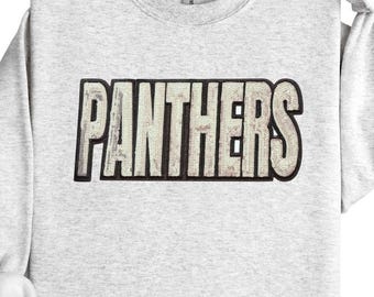Sequin Panthers Patch:  11" Silver Glitter Iron-On, DIY