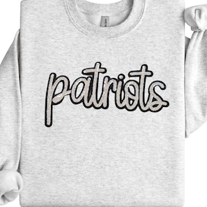 Sequin Patriots Patch:  11" Silver Glitter Iron-On, DIY
