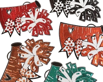 Large Cheer Patches, Sequin Megaphone Patch