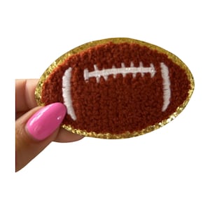 Chenille Football Iron On Patch: Embroidered Sports Applique