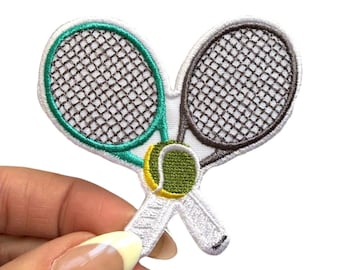 Tennis Embroidered Patch:  Game Day Iron-On Applique