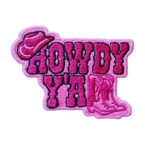 Pink Howdy Y'all Embroidered Patch
