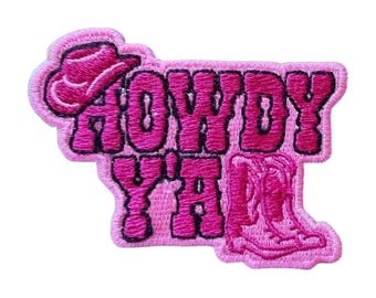 Pink Howdy Y'all Embroidered Patch