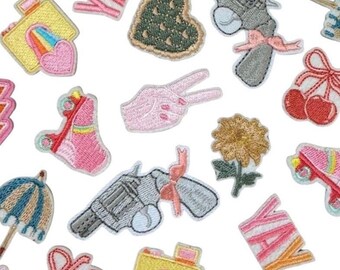 Mini Patches, Embroidered Iron-On Tiny Patches, Patch Mystery Bundle