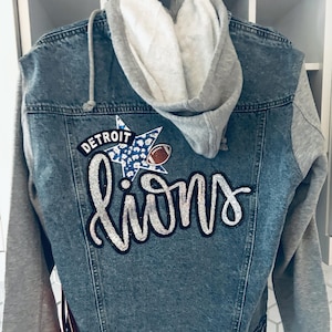 Custom Detroit Lions Denim Jacket: Women&#39;s Game Day Apparel