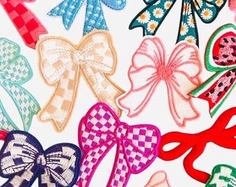 Iron-On Bow Patches: Assorted Colors, Sizes 1-3&quot;