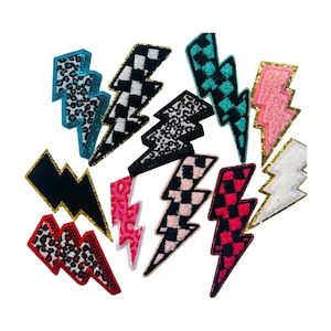 Lightning Bolt Iron on Patches, Filler Patches, Bolt Patches, Iron On Patches for Hat Bar, Trucker Hat Patches, Trendy Iron On Patches
