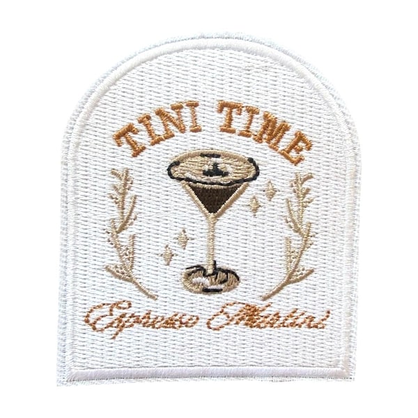 Espresso Martini Patch:  Tini Time Iron On Applique