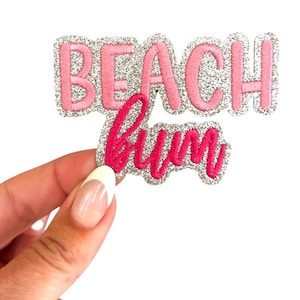 Retro Beach Bum Iron On Patch: Trendy Applique
