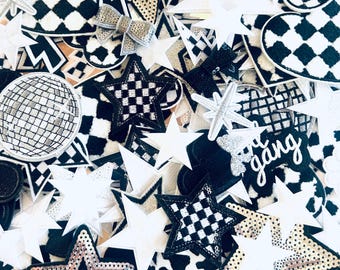 Black & White Embroidered Iron-On Patches – DIY Hat Bar Bundle