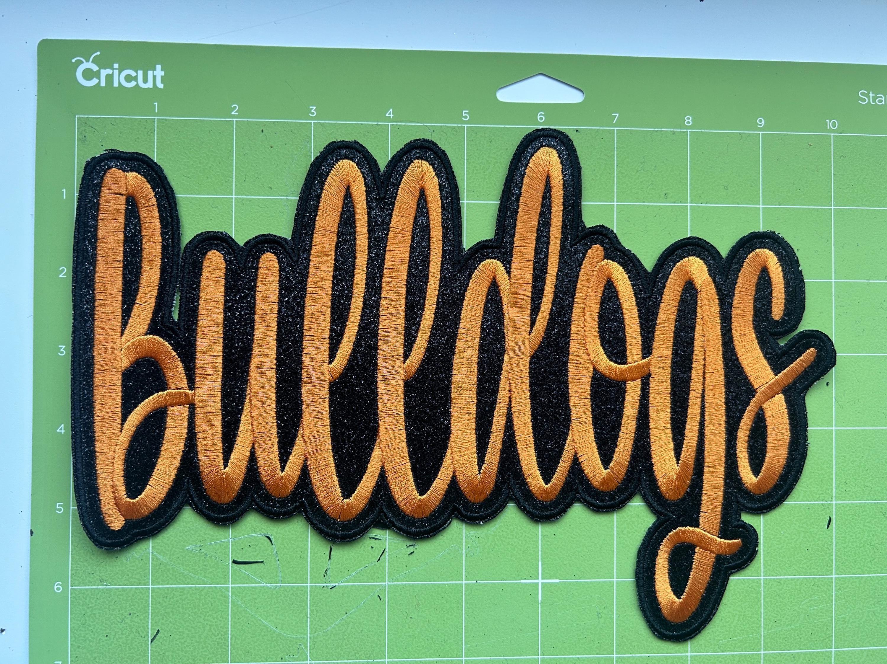Large Orange Bulldogs Cursive Iron on Patch, Mascot Patches - Etsy