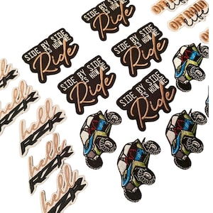 Iron on Patches, RZR off Road Life Path, Side by Side Embroidered Appliques Set