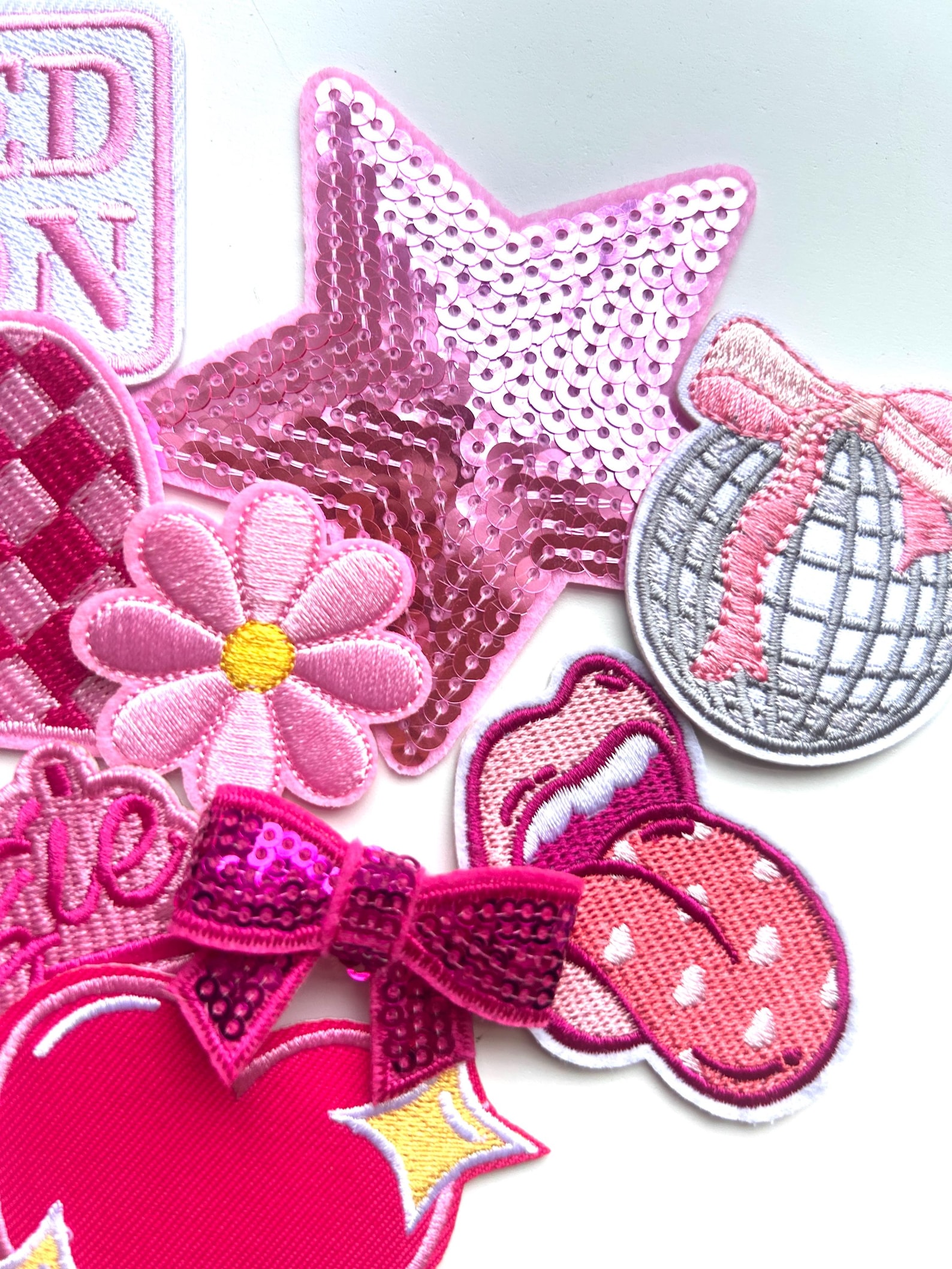 Pink Iron-on Patch Mystery Bag: Girly Embroidered & Sequin Patches - Etsy