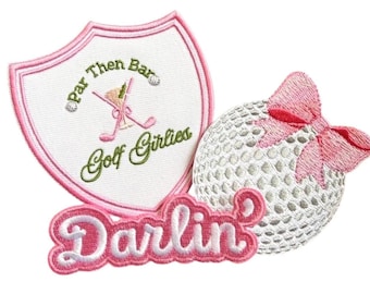 Golf Embroidered Patch:  Par Then Bar Iron-On Applique