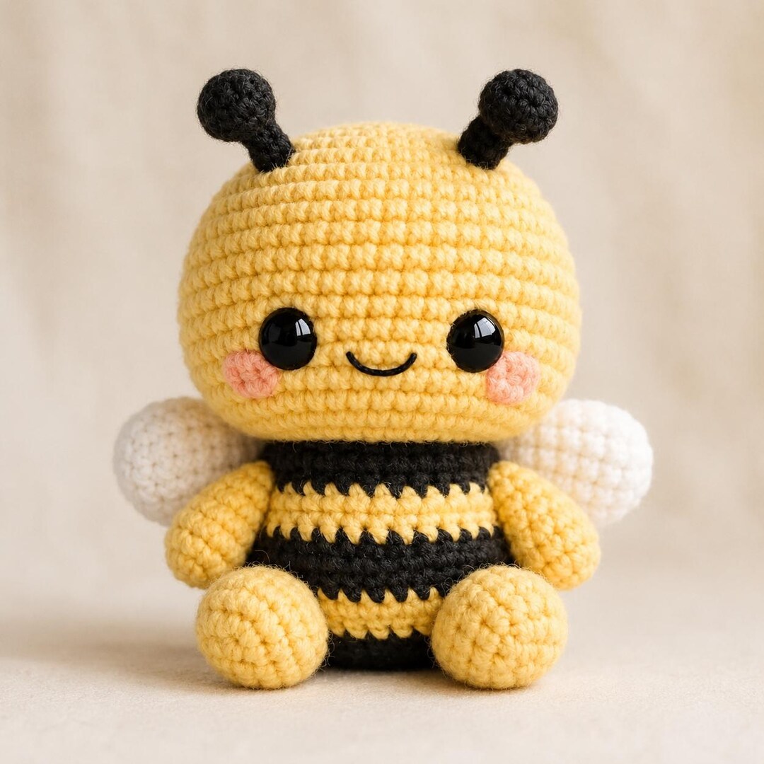 Amigurumi Bee Crochet Pattern PDF, Kawaii Bumble Bee Plush Toy Tutorial ...