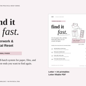 Paperwork Organizer & Digital Declutter Workbook | 18-Page Printable and Fillable PDF | Find It Fast by GGN