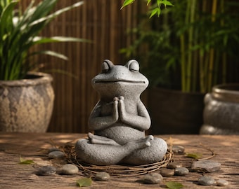 Meditierende Froschstatue – Zen-Gartendekoration, Yoga-Achtsamkeitsskulptur, niedliches Geschenk für den Schreibtisch