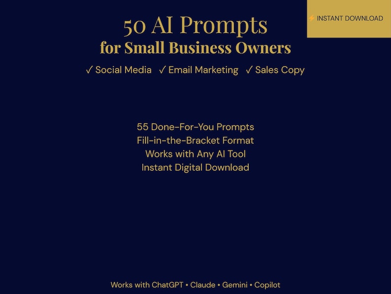 50 AI Prompts for Small Business Owners | Chatgpt Prompts Social Media ...