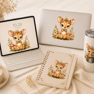 Mega Bundle 350+ Woodland Animal Watercolor PNG , Forest Creatures Nursery Clipart (Digital Download) image 15
