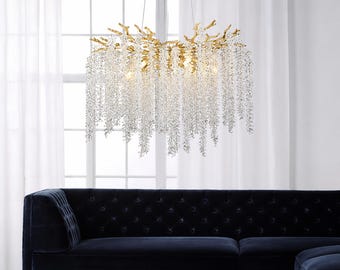 Luxury Crystal Chandelier，Designer Hanging Lamp, Multiple Sizes Available
