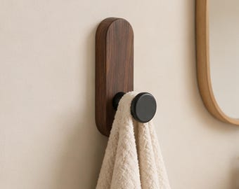 Minimalist Wooden Wall Hook | Self Adhesive Bathroom Kitchen Entryway Storage