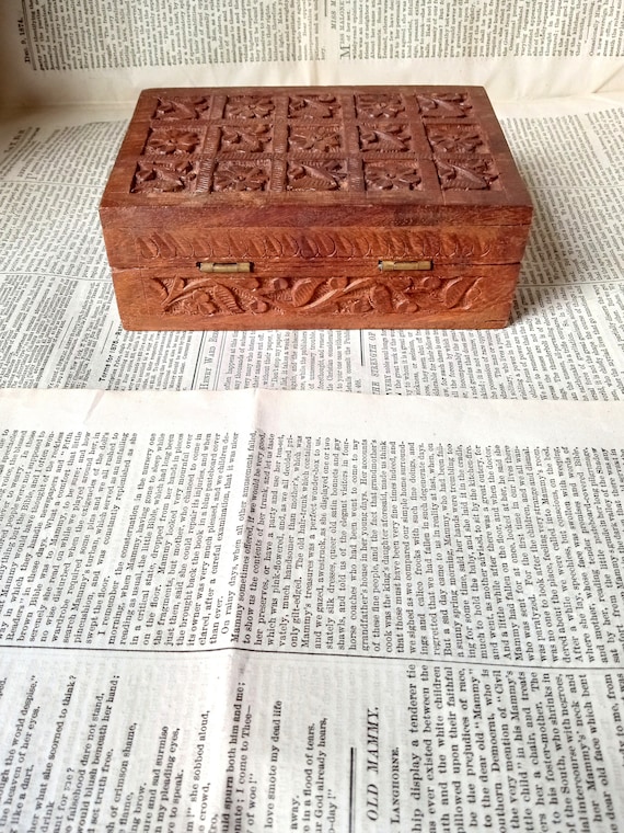 Wooden Box, Trinket Box, Mens Jewelry Box, Hand C… - image 1