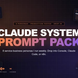 Paquete de indicaciones del sistema Claude: 8 perfiles de IA para n8n, agentes de voz y prospección en frío.