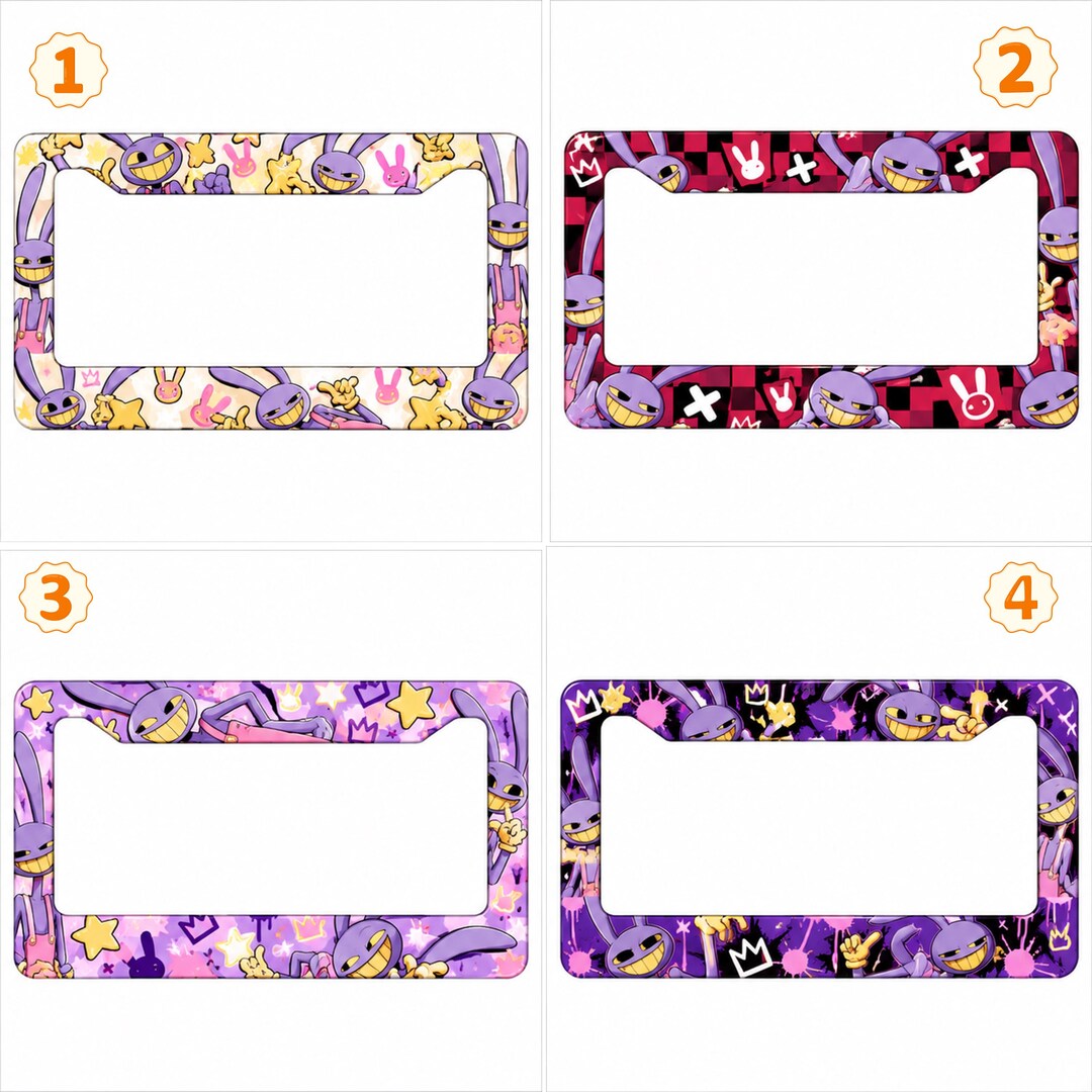 Jax Amazing Digital Circus License Plate Frame, Purple Rabbit Anime Fan ...