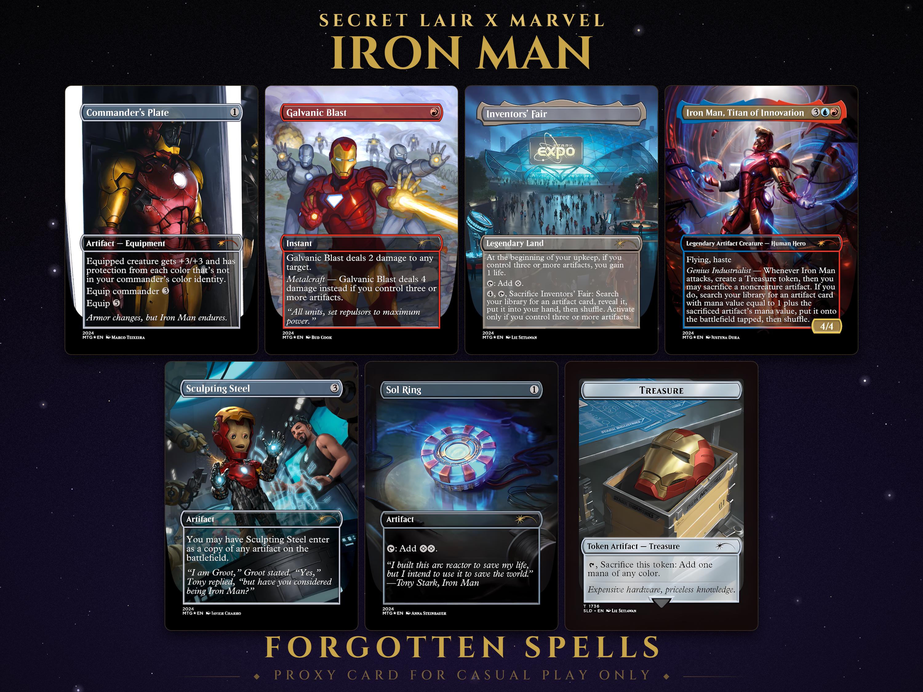 Secret Lair X Marvel: Iron Man | 8 Cards | MTG Proxy | Forgotten