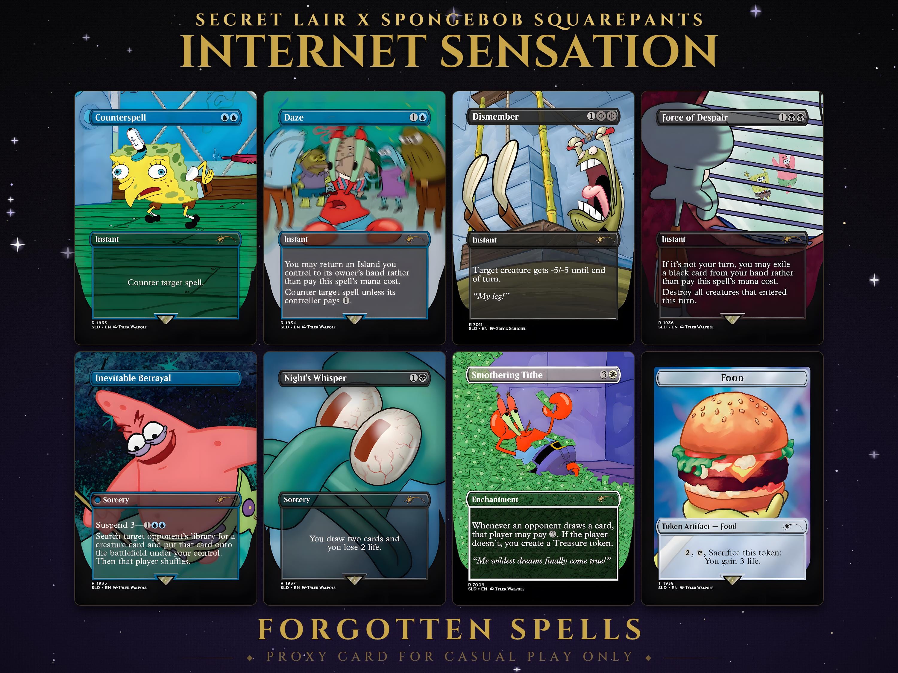 Secret Lair: Spongebob — Internet Sensation | 8 Cards | MTG Proxy