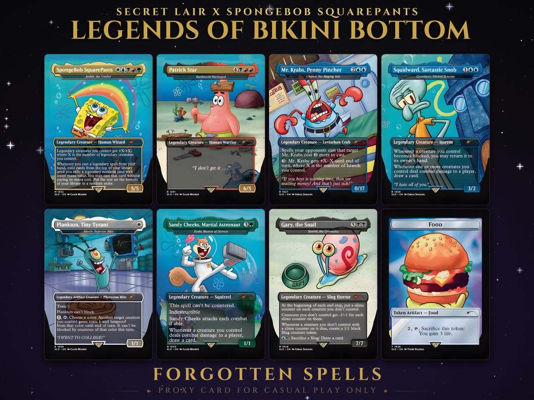 Secret Lair X Spongebob — Legends of Bikini Bottom | 8 Cards | MTG