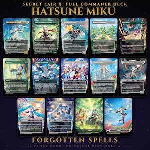 Secret Lair: Hatsune Miku Commander Deck | 100 Cards | MTG Proxy | Forgotten Spells