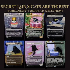 Secret Lair X Cats are the Best: Purr Majesty / 6 cartas / Proxy de MTG / Forgotten Spells