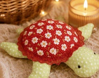 Patchwork Turtle Pincushion Sewing Pattern PDF, Beginner Plush Tutorial (Instant Download)