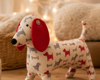 Handmade Dachshund Plush Sewing Pattern | Fabric Wiener Dog Stuffed Animal DIY (PDF Download)