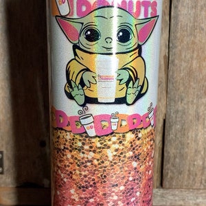 This  Shop Made A Sparkly Baby Yoda Tumbler