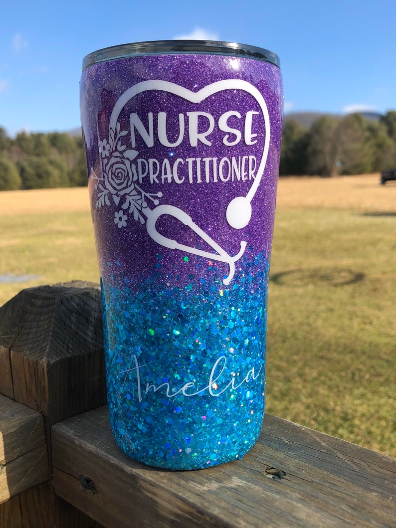 Nurse Practitioner Glitter Tumbler Etsy