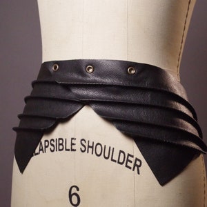 Genuine Leather Obi Belt, Black Leather Obi Belt, Women&#39;s Wrap Belt, Goth leather obi belt