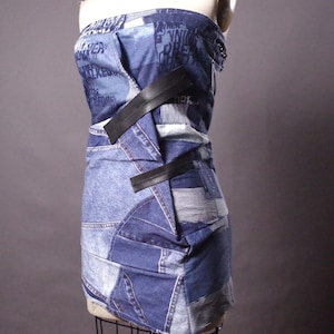 Unique Jean Print Tunic, Unique Denim print  top, Jean Denim Corset Top, Jean Bustier top