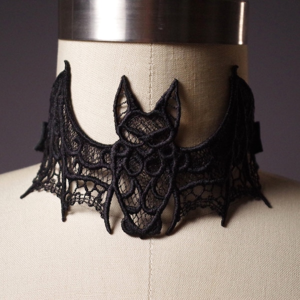 Bat Goth Collar  Bat Choker Necklace   Bat Necklace  Goth Accessories  Halloween choker