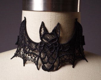 Bat Goth Collar  Bat Choker Necklace   Bat Necklace  Goth Accessories  Halloween choker
