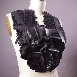 Handmade Upcycled Leather Bib Necklace: Statement Jewelry