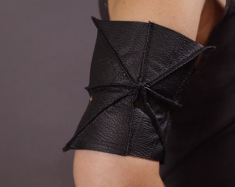 Upper Arm Cuff - Goth Arm Band - Upper Arm Leather Cuff - Vegan Leather Cuff