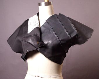 Cyberpunk Leather Crop Jacket: Alternative Gothic Fashion, Avant Garde Statement Piece