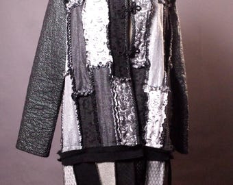 OOAK Up-cycled Patchwork Jacket: Women's Fall Coat, Cottage Core