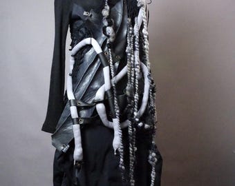 RESERVED For Barbara - OOAK Avant Garde Long Dress: Unique Black Maxi Dress, Art to wear