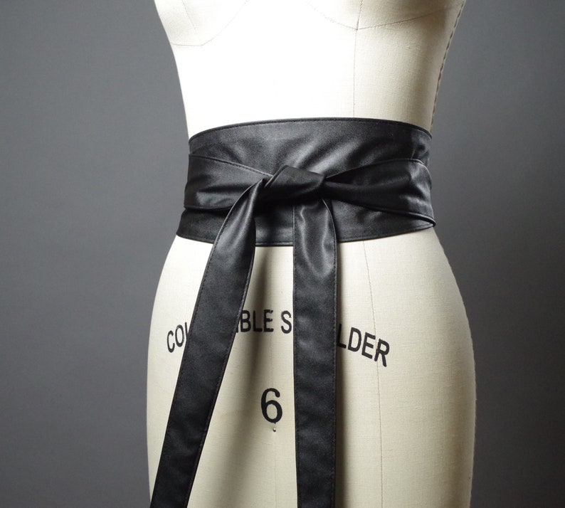 black leather obi belt
