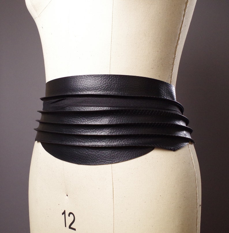Vegan Leather Obi Belt Black Leather Obi Belt Women's Etsy