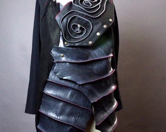 RESERVED For Barbara - Steampunk OOAK Leather Long Jacket: Unique Maxi Goth Cardigan, Avant garde Fashion